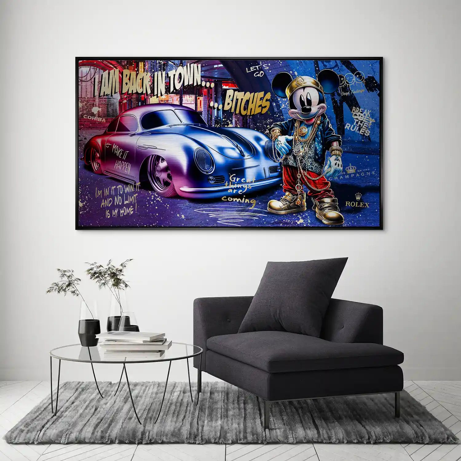 Micky Porsche 356 Pop Art Style Alu Gebürstet INGALERIE