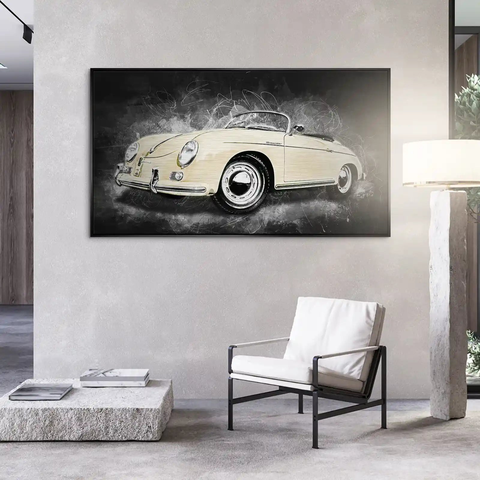 Retro Porsche Speedster Abstrakt Style Alu Gebürstet INGALERIE