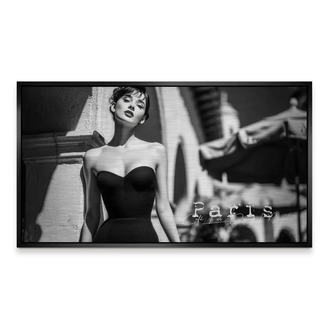 Audrey Hepburn Paris Cafe Alu Gebürstet