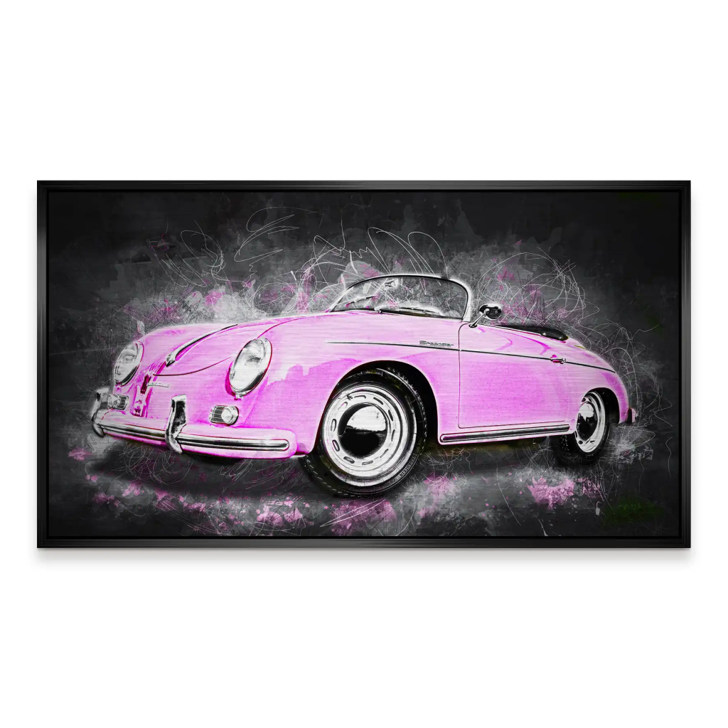 Pink Porsche Speedster Abstrakt Style Alu Gebürstet INGALERIE