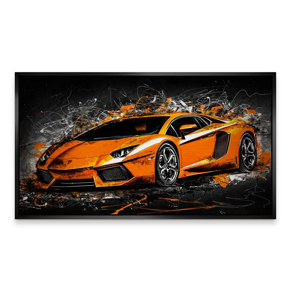 Lambo Aventador Abstrakt Orange Alu Gebürstet INGALERIE