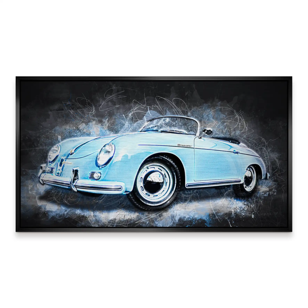 Blue Porsche Speedster Abstrakt Style Alu Gebürstet INGALERIE