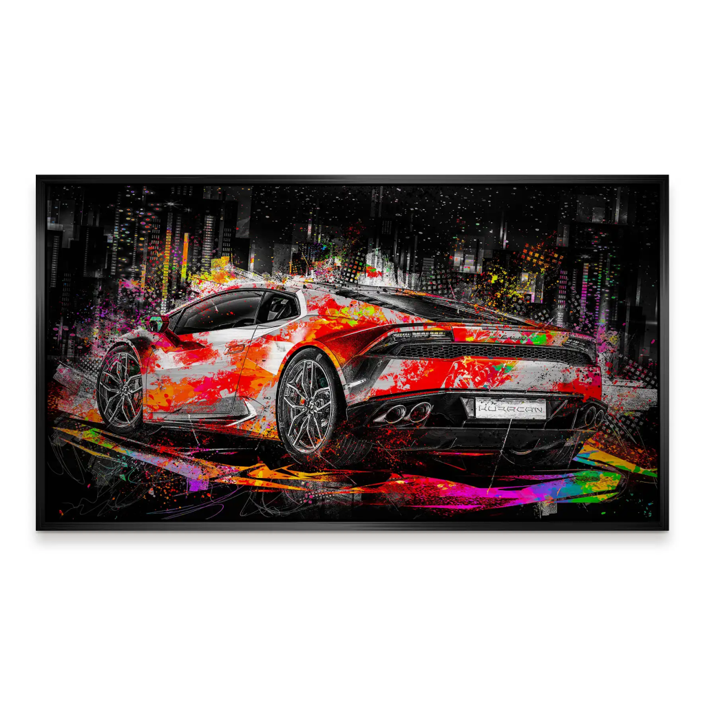 Lambo Huracan Pop Art Style Alu Gebürstet INGALERIE