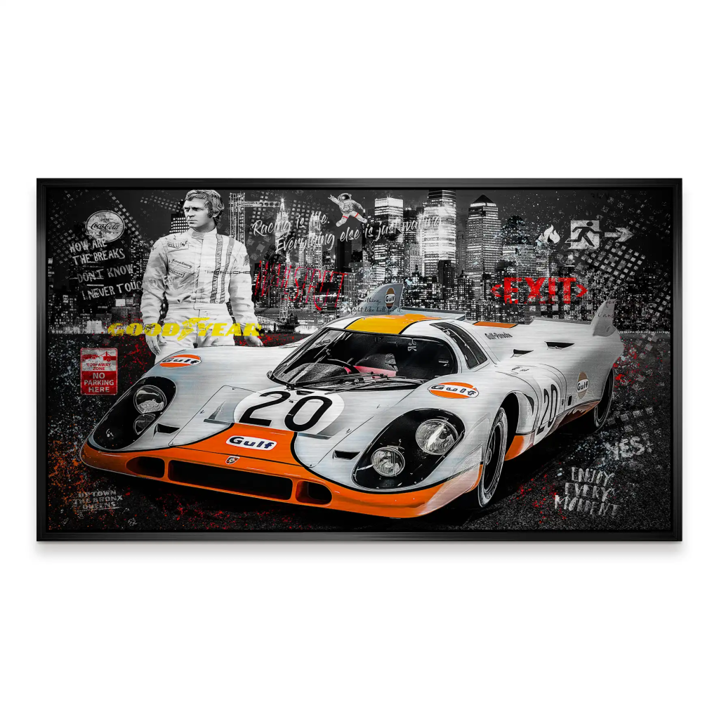 Steve McQueen Porsche 917 Black Style Alu Gebürstet INGALERIE