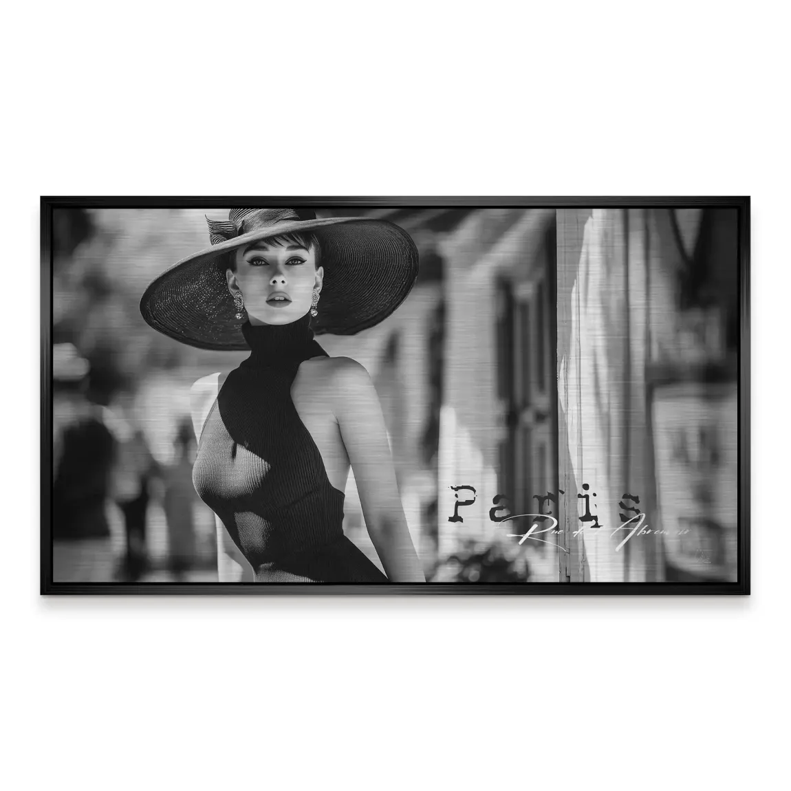 Audrey Hepburn Paris City Life Alu Gebürstet