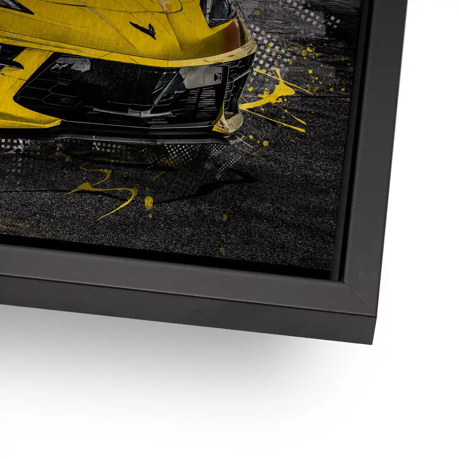 Corvette C8 Abstrakt Gelb Alu Gebürstet Bild INGALERIE
