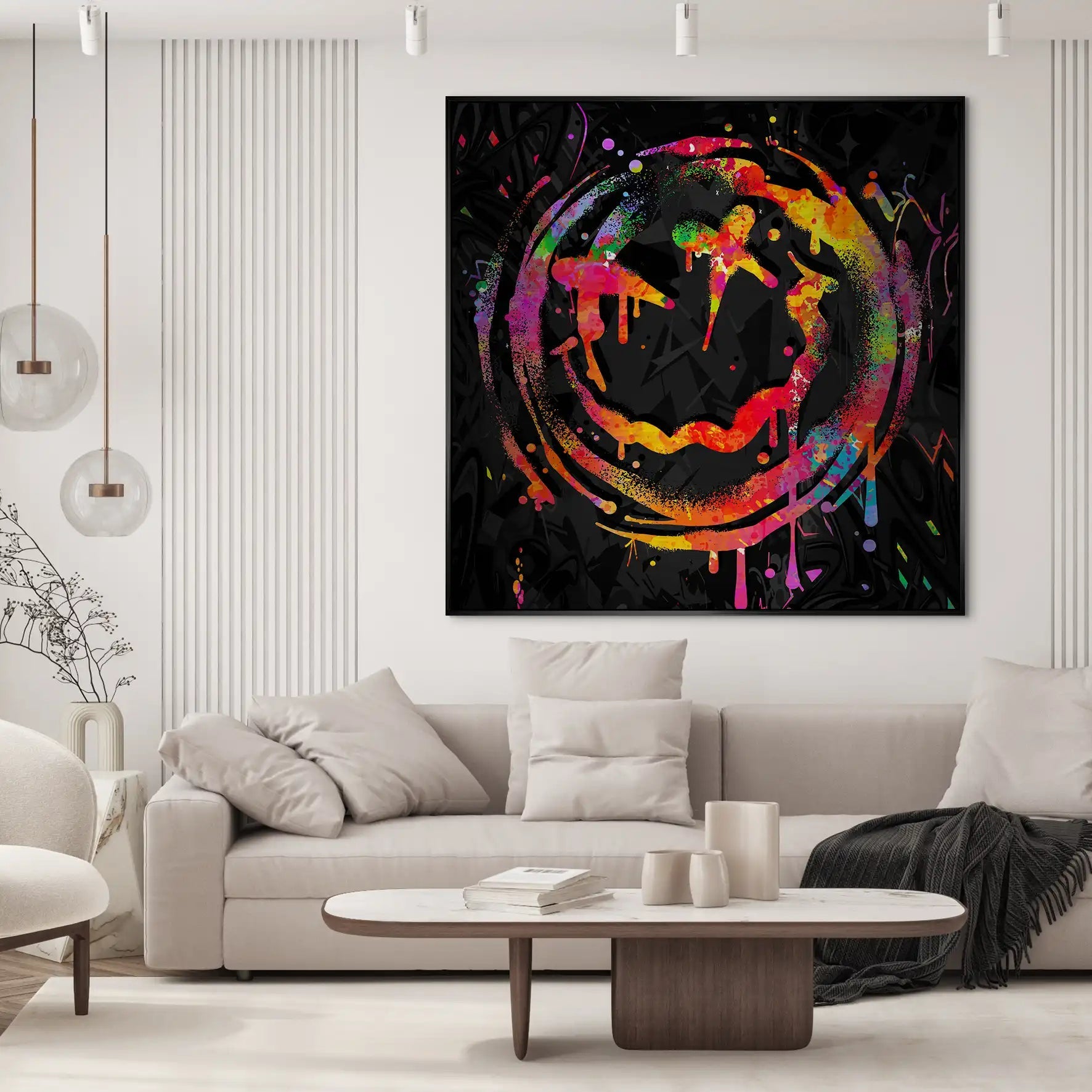 Abstrakt Smiley Alu Gebürstet Bild INGALERIE