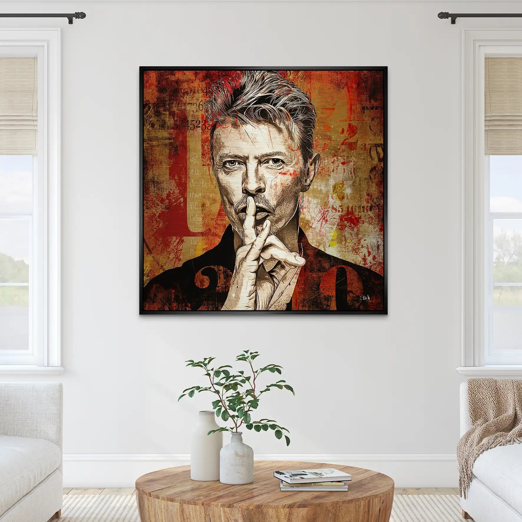 David Bowie Abstrakt Red Style Alu Gebürstet Bild INGALERIE