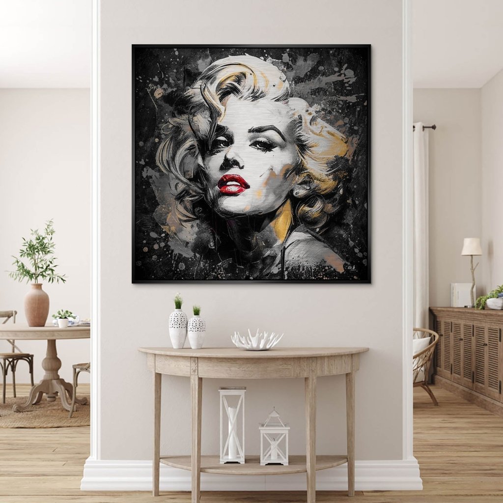 Marilyn Monroe Abstrakt Black Alu Gebürstet Bild INGALERIE