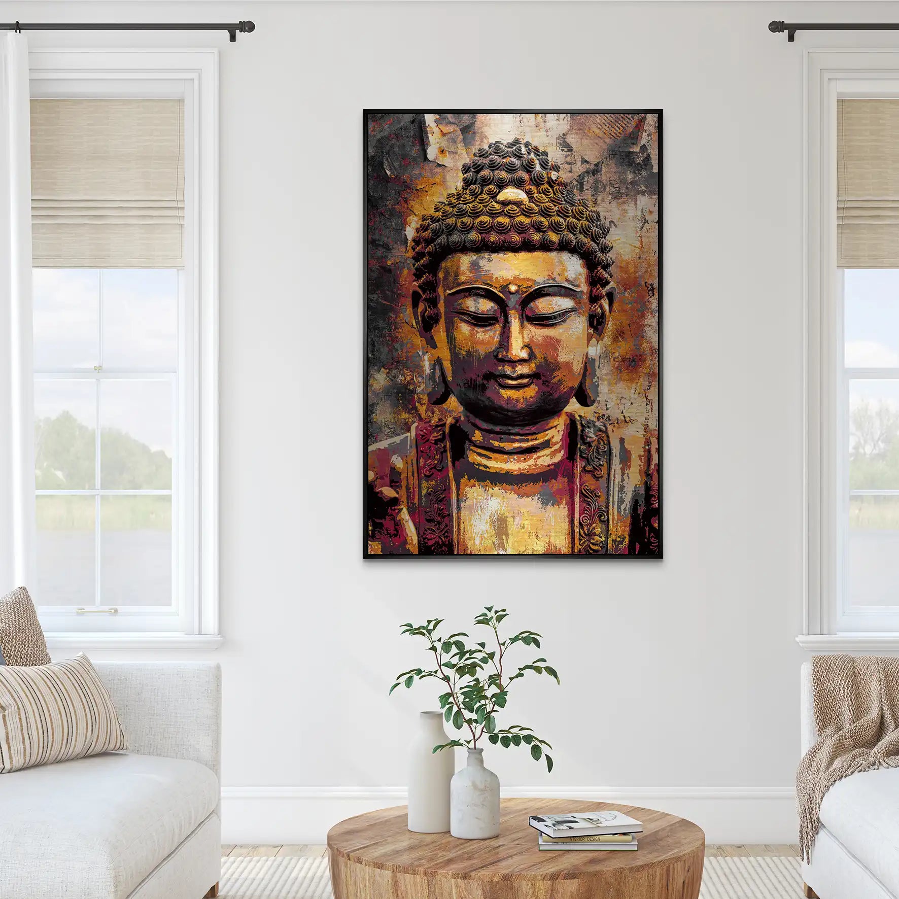 Buddha Vintage AluDibond Gebürstet INGALERIE