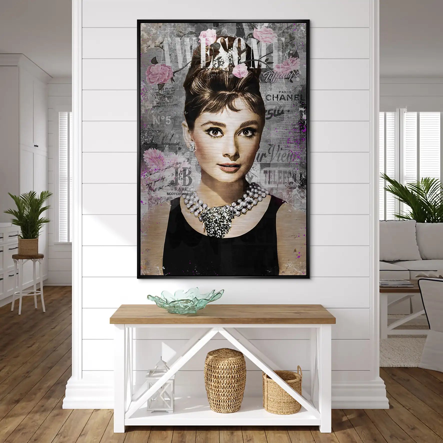 Audrey Hepburn Awesome Pop Art AluDibond Gebürstet INGALERIE