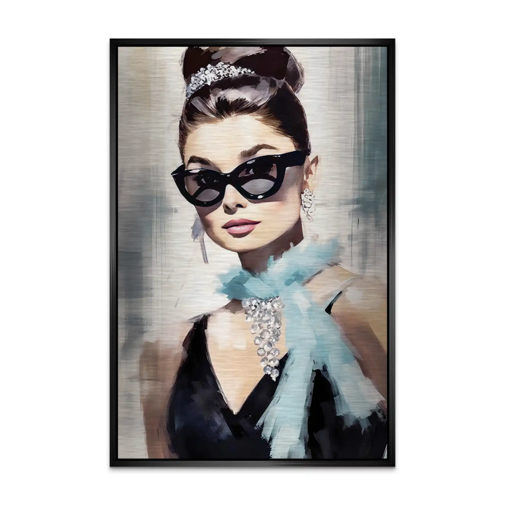 Audrey Hepburn Tiffany Style Alu Dibond Gebürstet INGALERIE