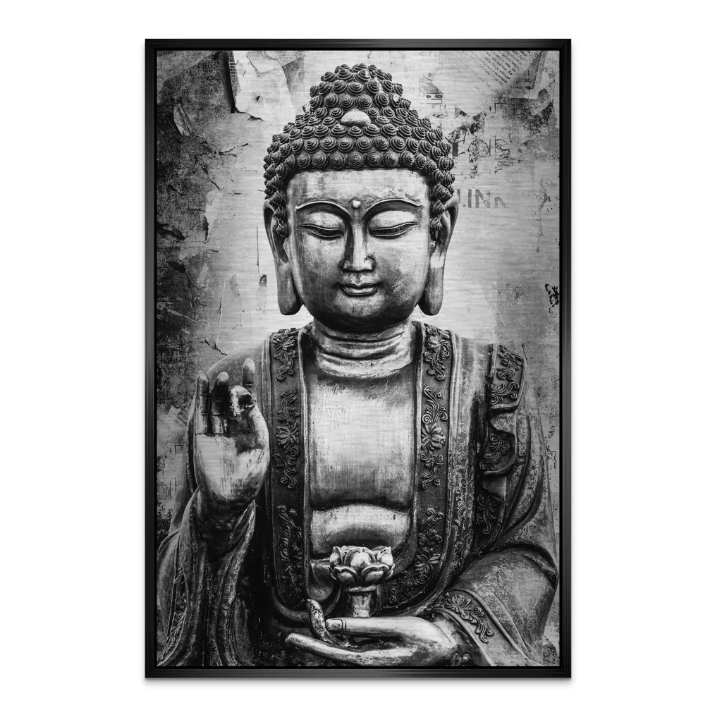 Buddha Black Style AluDibond Gebürstet INGALERIE