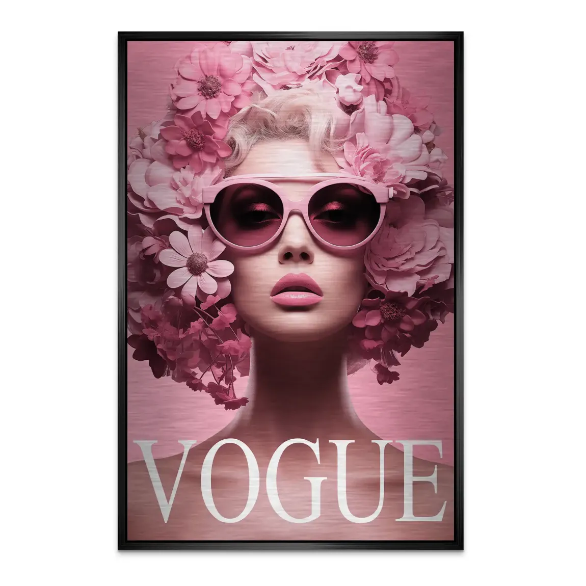 Floral Pink Vogue Alu Dibond Bild gebürstet