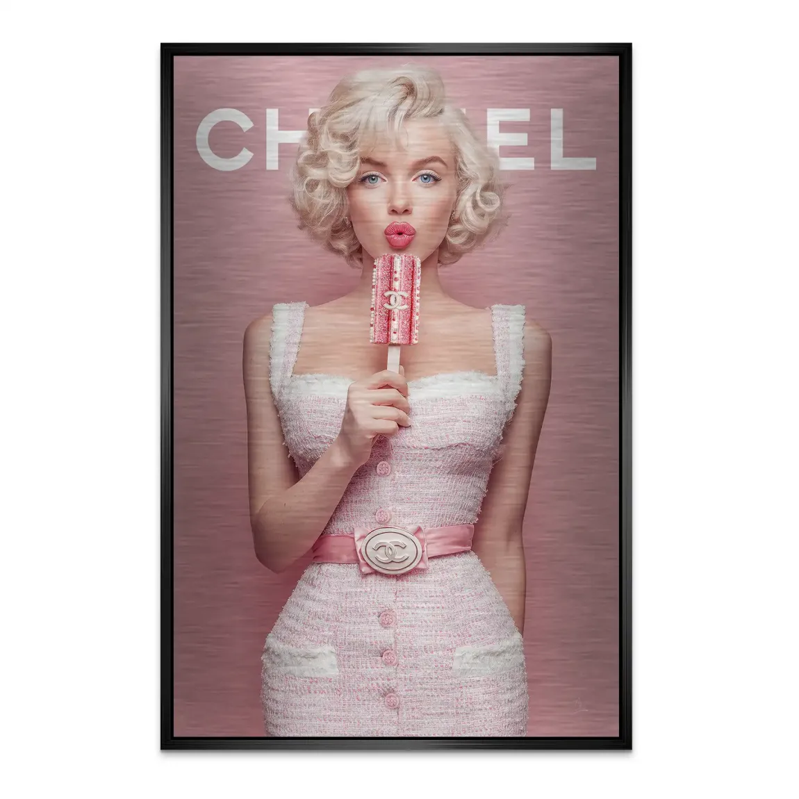 Pink Delight Marilyn Monroe Alu Dibond Bild gebürstet