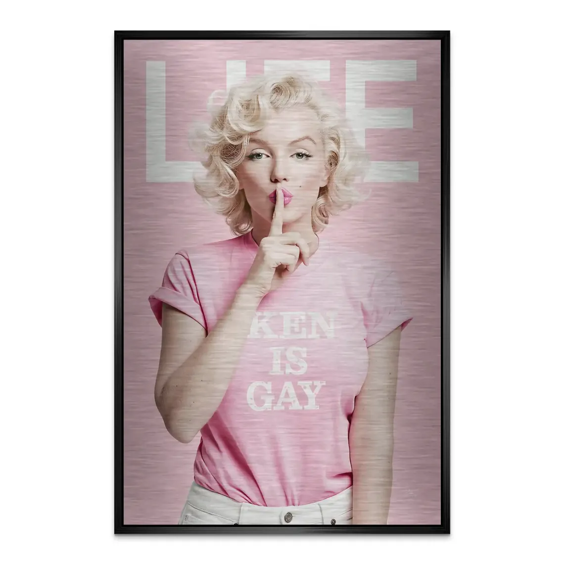 Marilyn Monroe Ken is Gay Aluminiumbild gebürstet