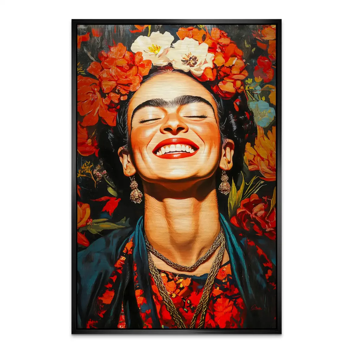 Frida Kahlo Fiery Bloom Alu Dibond Bild gebürstet INGALERIE