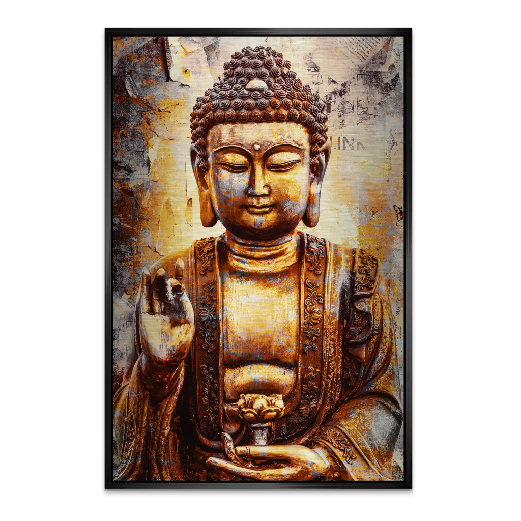 Buddha Retro Style AluDibond Gebürstet INGALERIE