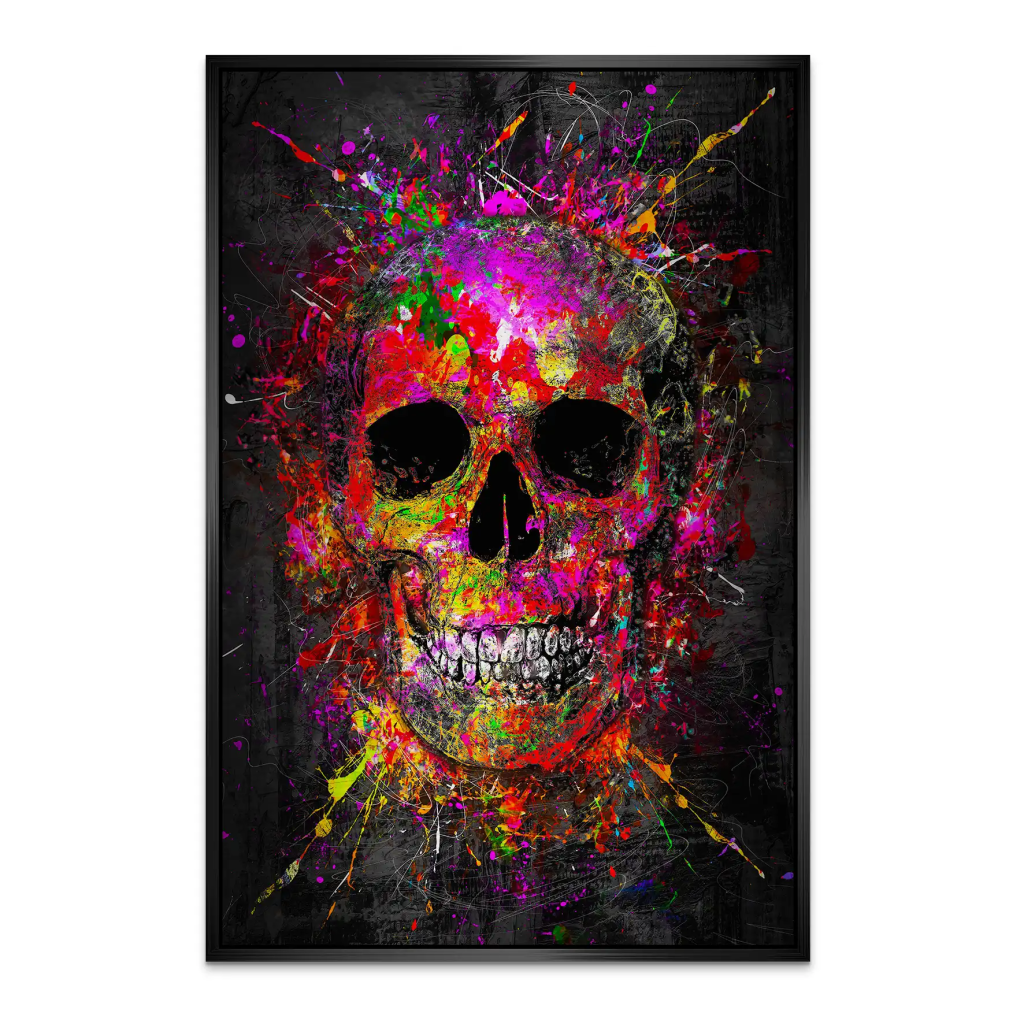 Totenkopf Abstrakt Color Art AluDibond Gebürstet INGALERIE