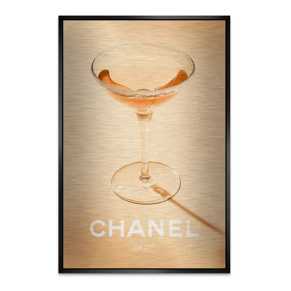 Chanel Glam Cocktail Alu Dibond Bild gebürstet