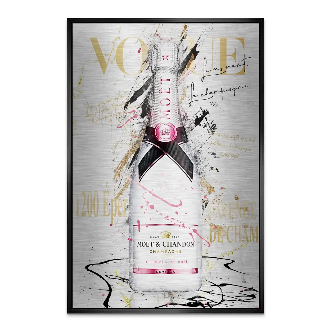 Champagner Glam Aluminiumbild gebürstet