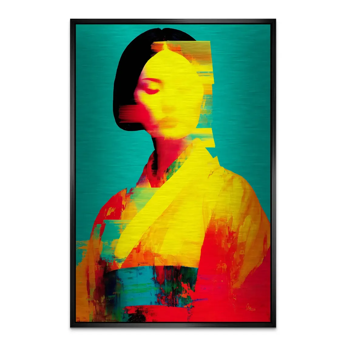Geisha Color Art Alu Dibond Bild gebürstet