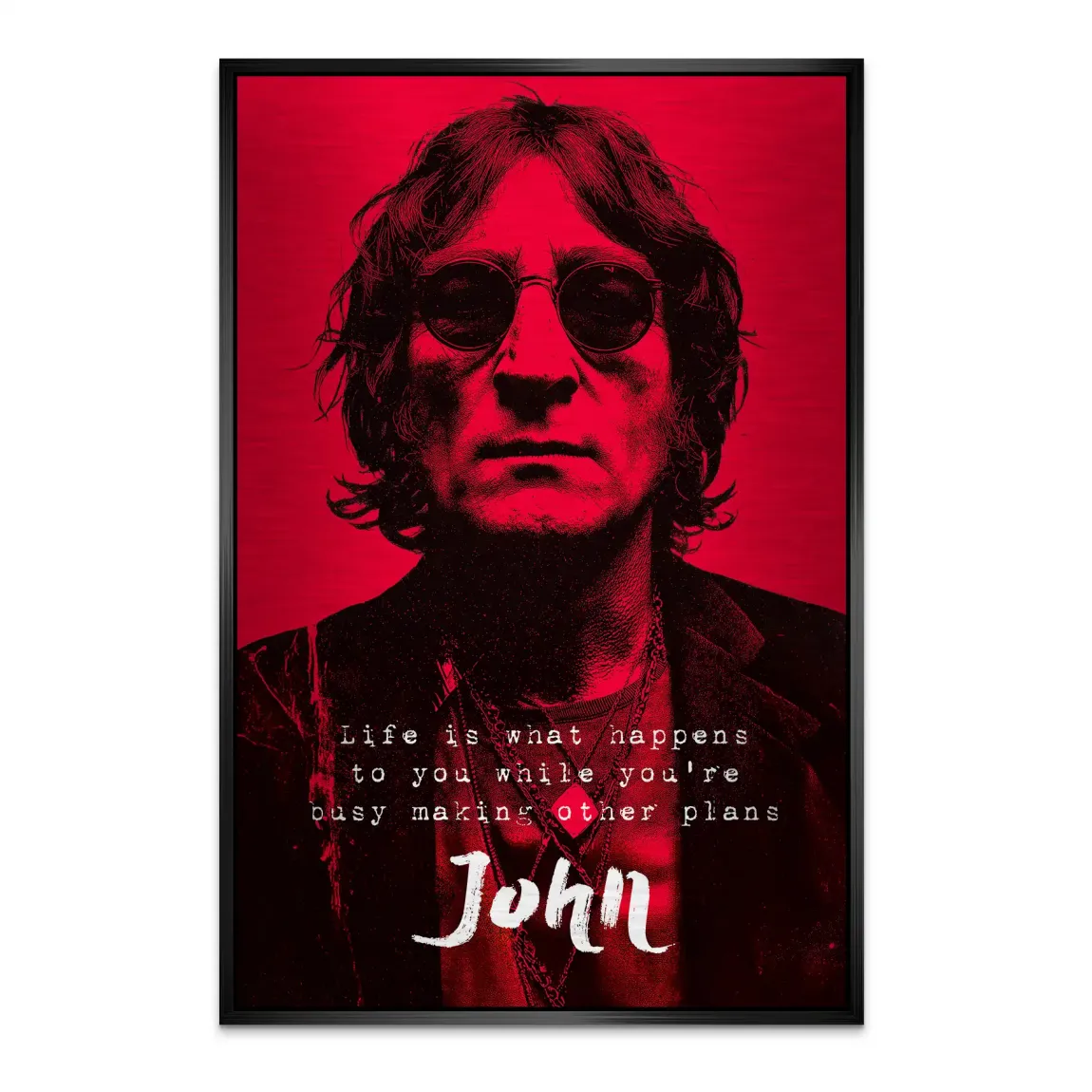 Lennon Red Vision Alu Dibond Bild gebürstet