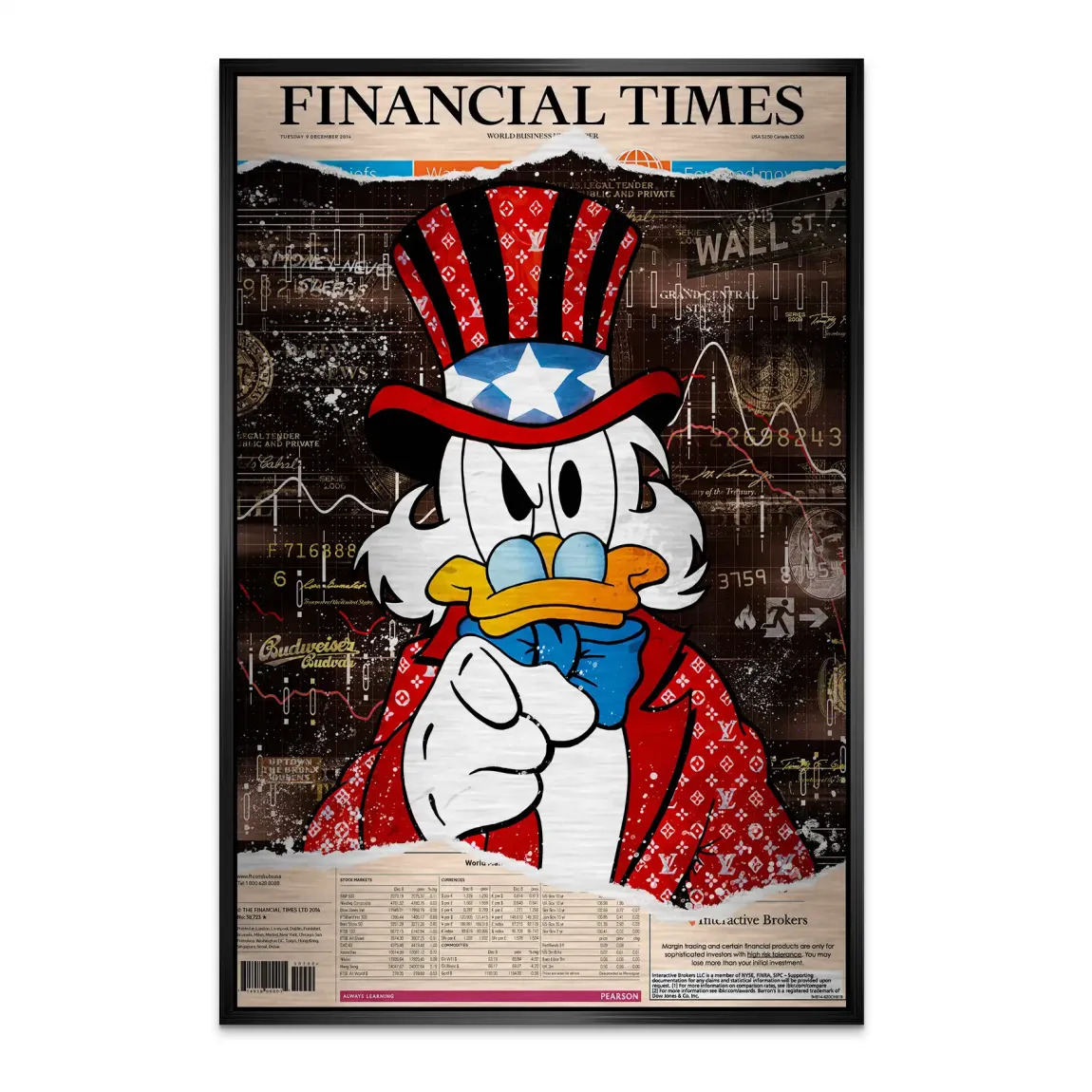 Dagobert Financial Times Alu Dibond Bild gebürstet