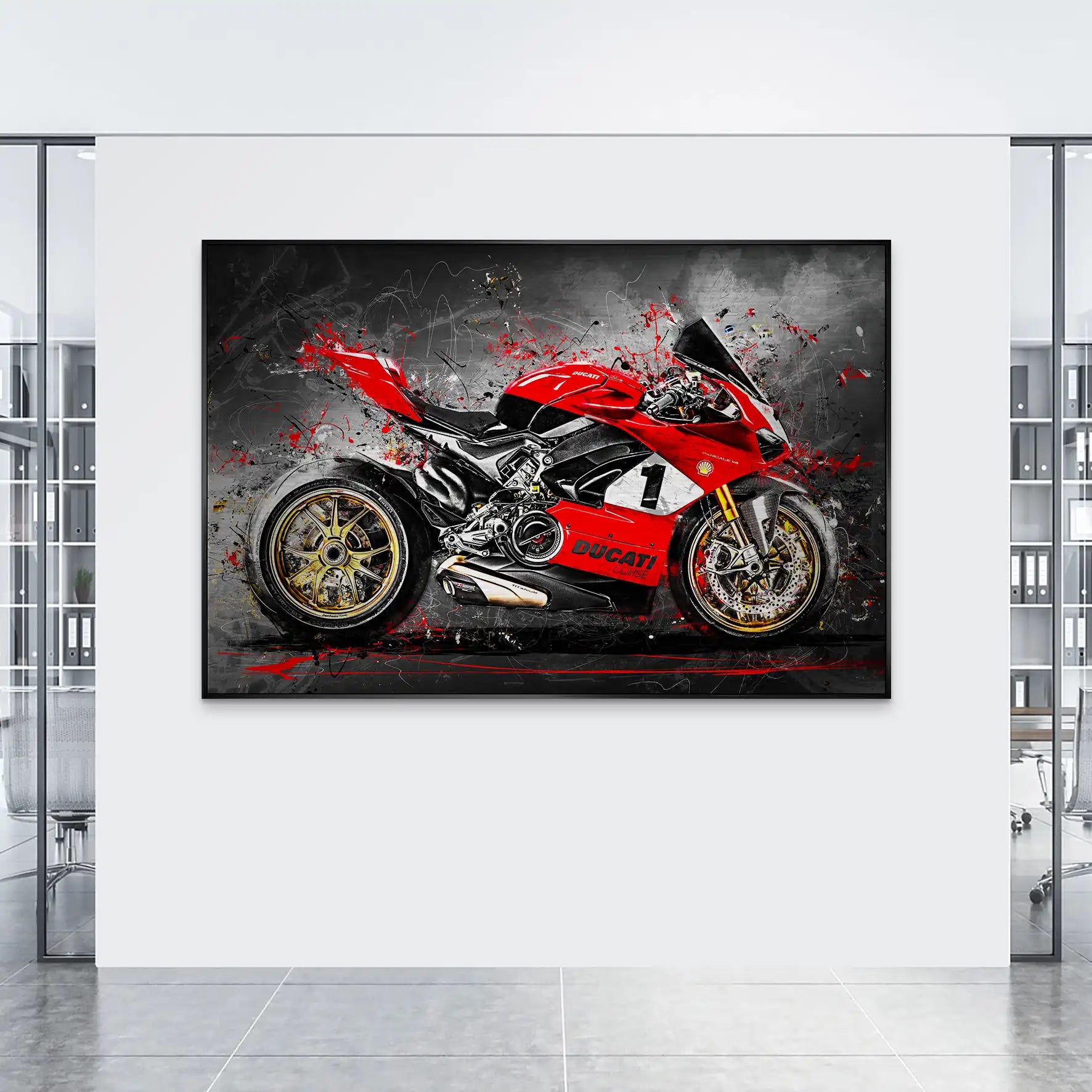 Ducati 916 V4 Abstrakt AluDibond Gebürstet INGALERIE