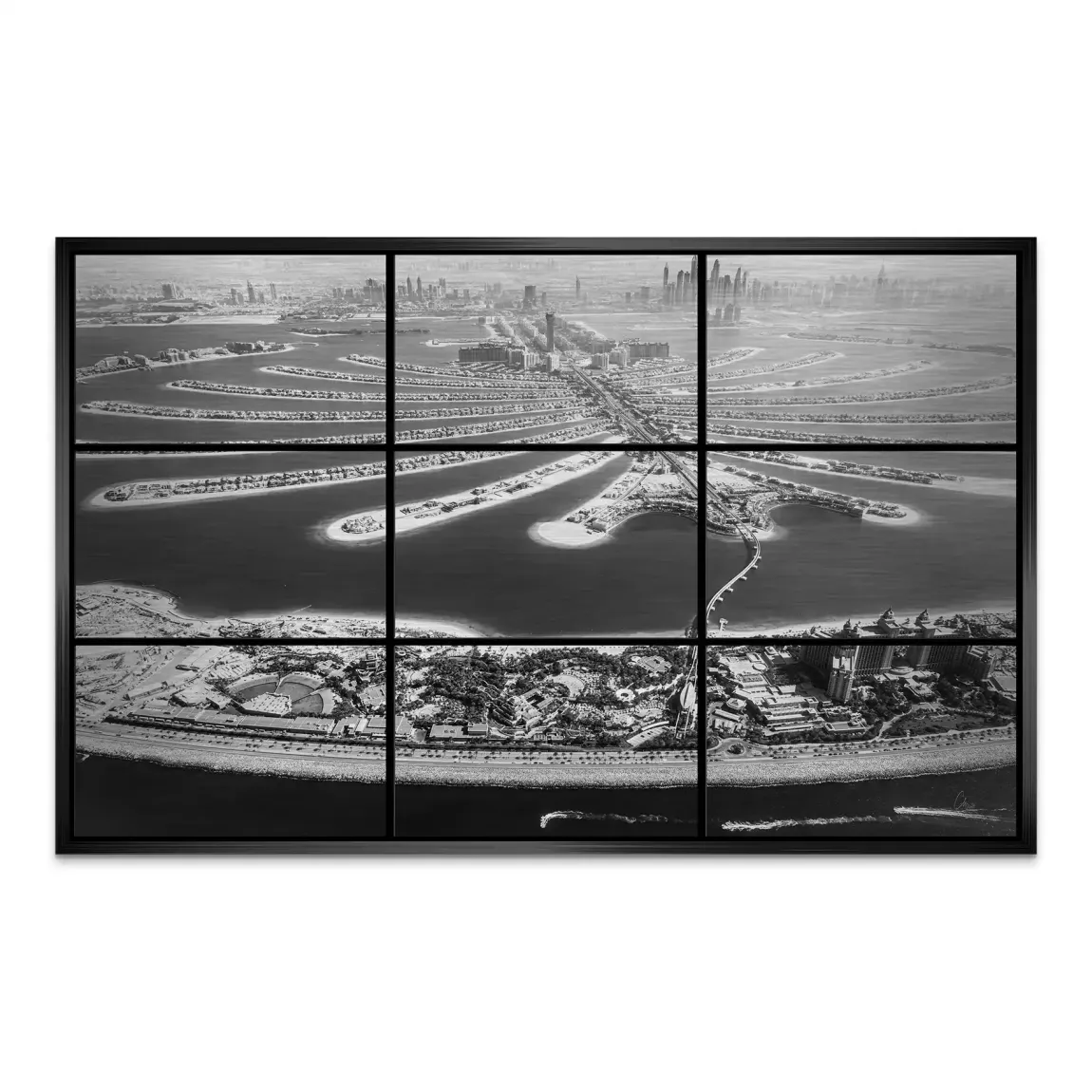 Palm View Dubai Noir AluDibond Gebürstet