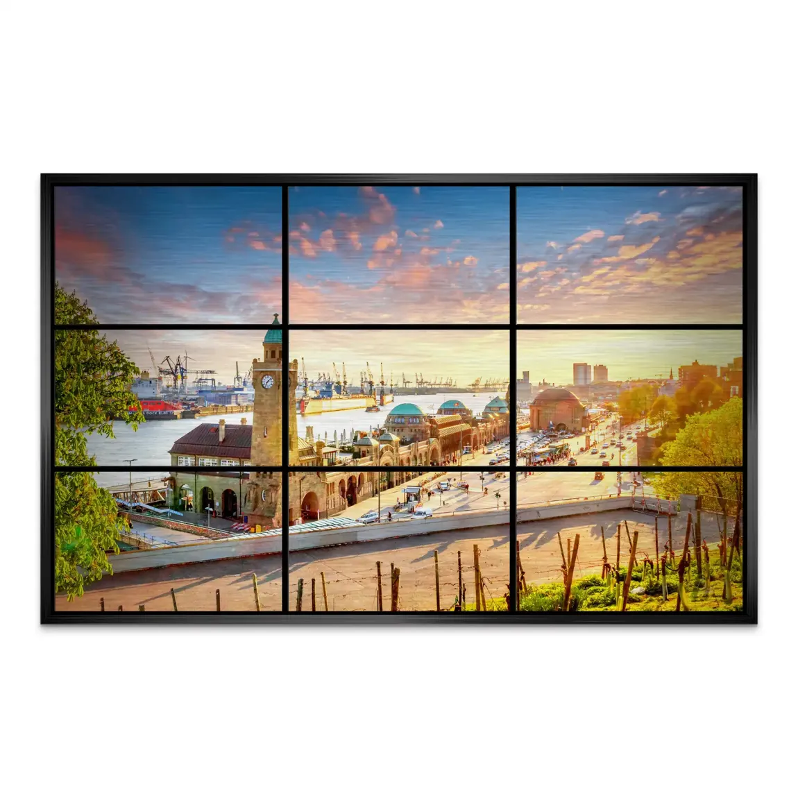 Hamburg Sunset View AluDibond Gebürstet