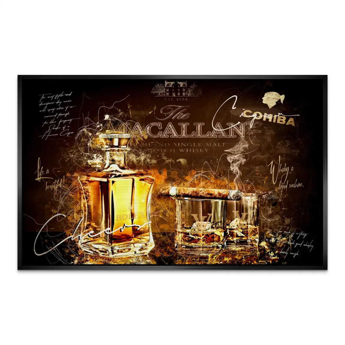 Whisky Lounge Art Alu Dibond Gebürstet INGALERIE