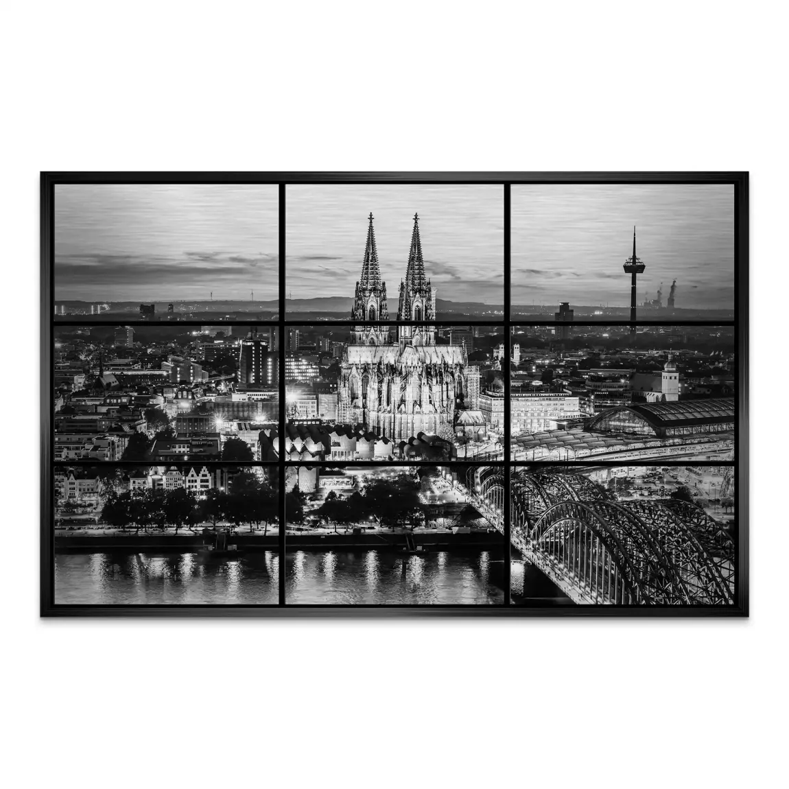 Köln Noir View AluDibond Gebürstet
