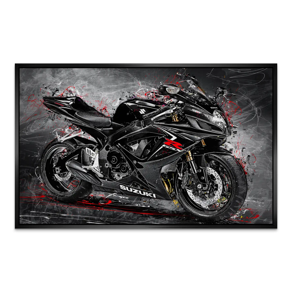 Suzuki GSXR 600 Abstrakt Black AluDibond Gebürstet INGALERIE