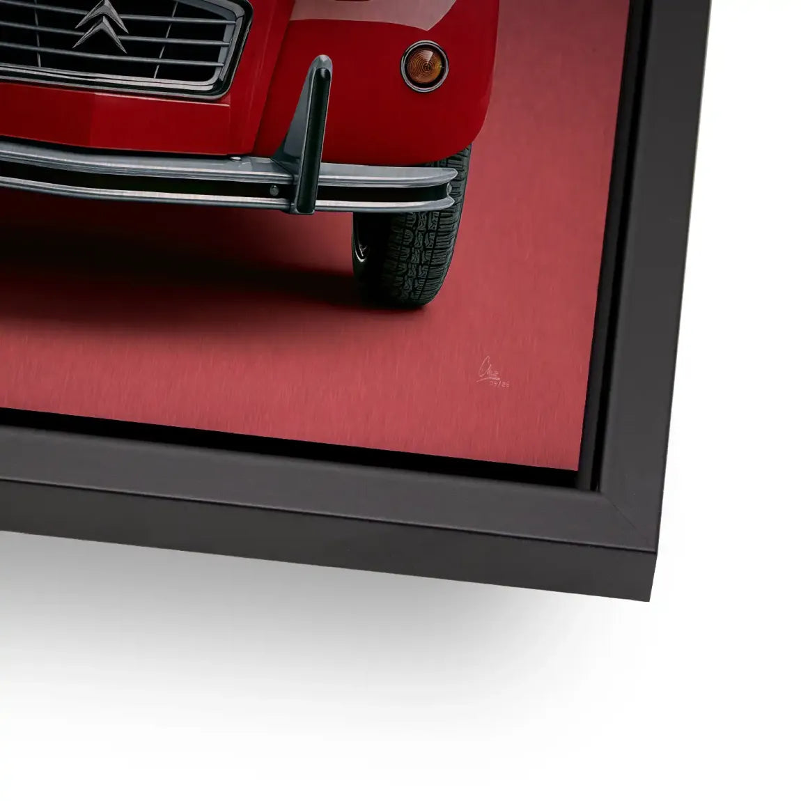 Citroen 2CV Rouge Aluminiumbild gebürstet