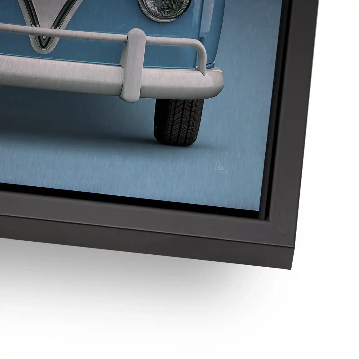 Blue VW Bulli Aluminiumbild gebürstet