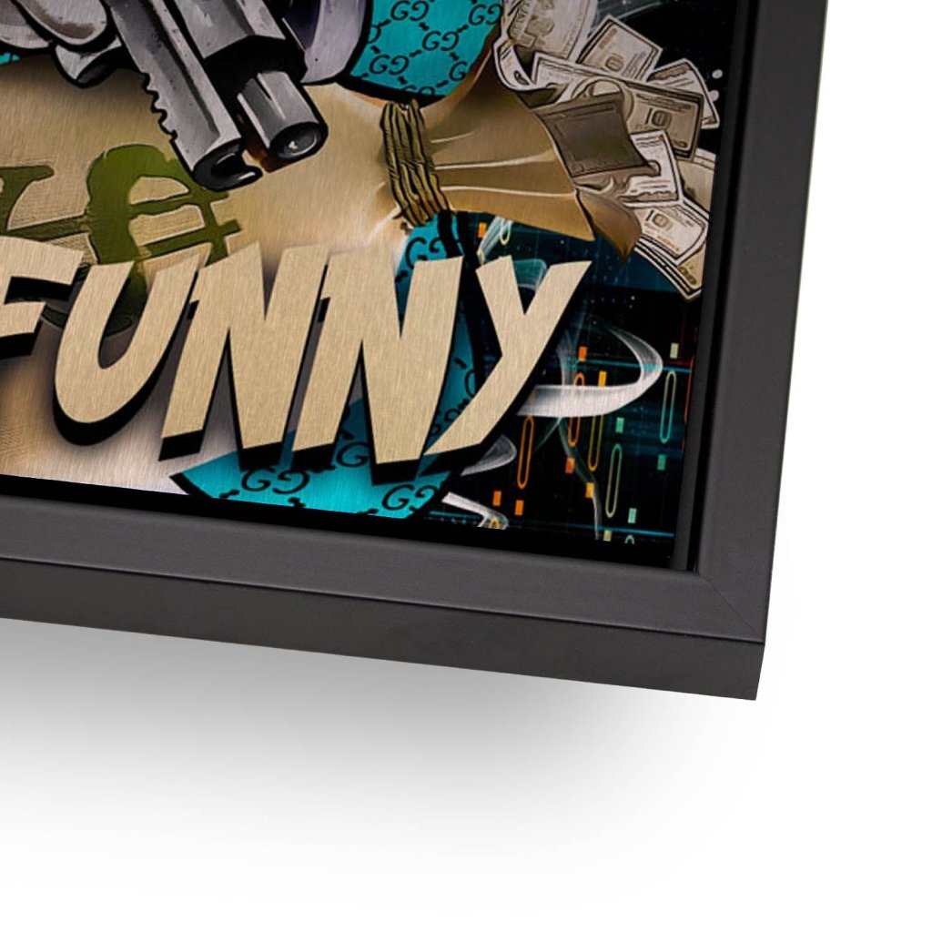 Dagobert Duck No Funny Pop Art Aludibond Brush Bild INGALERIE
