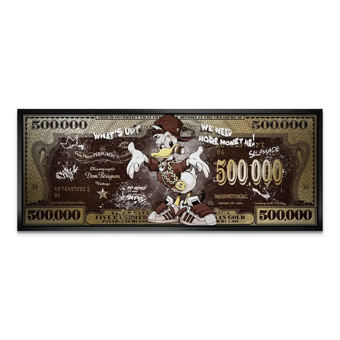 Donald Duck Whats Up Retro Dollar Alu Gebürstet Bild INGALERIE