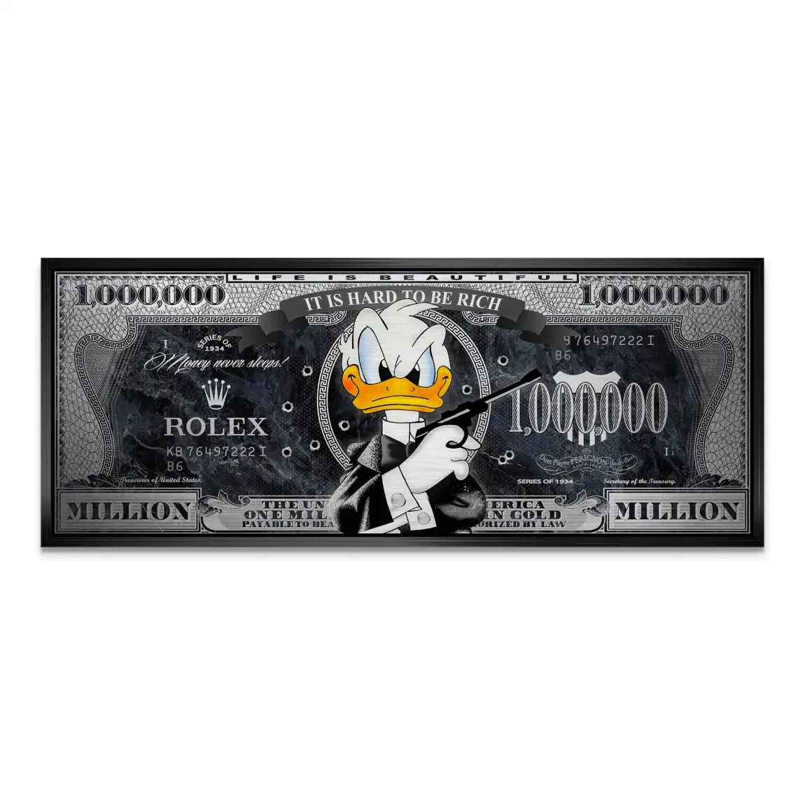Donald Duck Bond Game Pop Art Alu Gebürstet INGALERIE