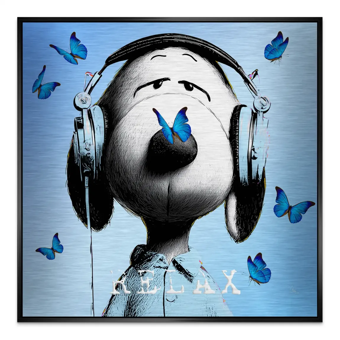 Snoopy Relax Aluminiumbild gebürstet