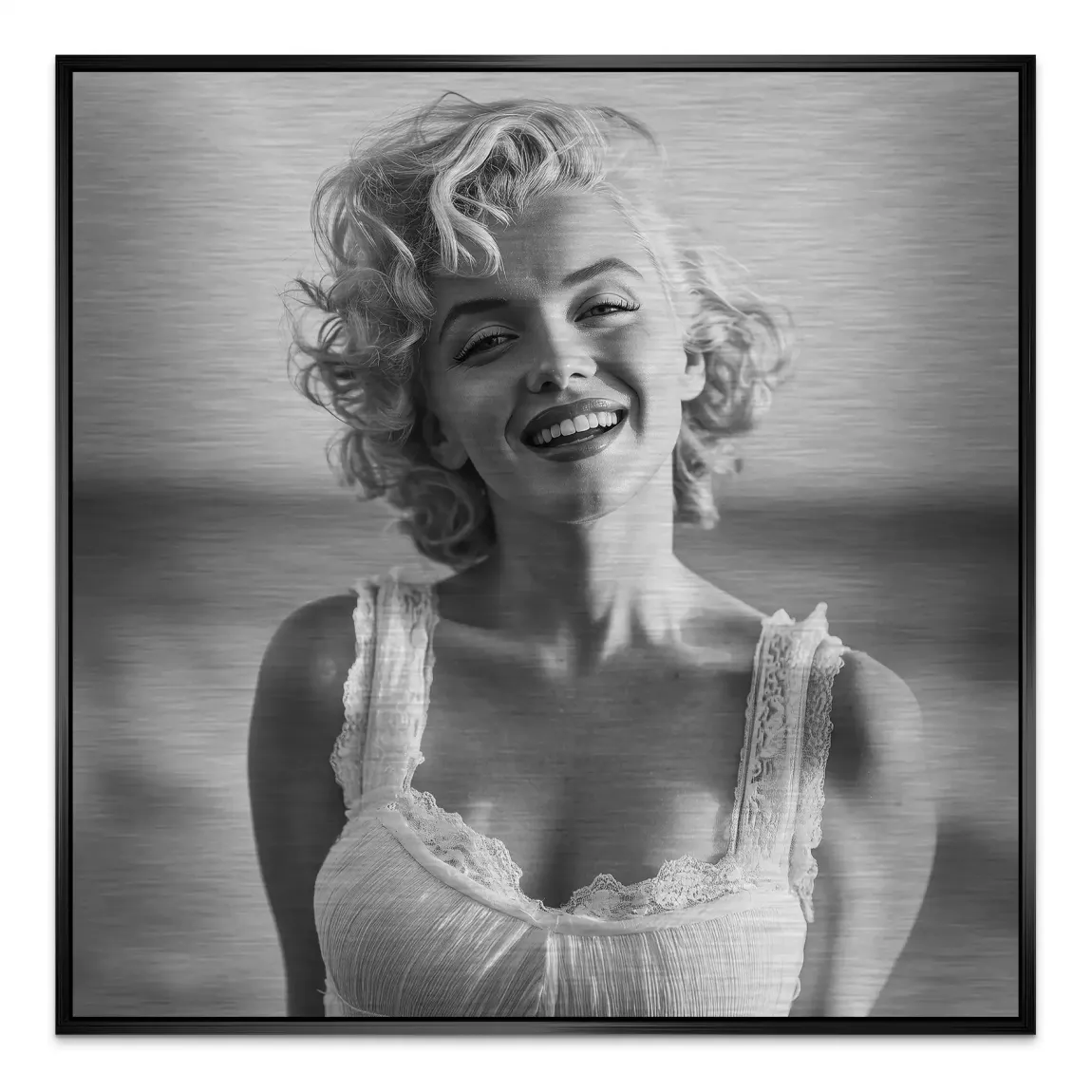 Marilyn Monroe Summer Beach Alu Gebürstet Bild