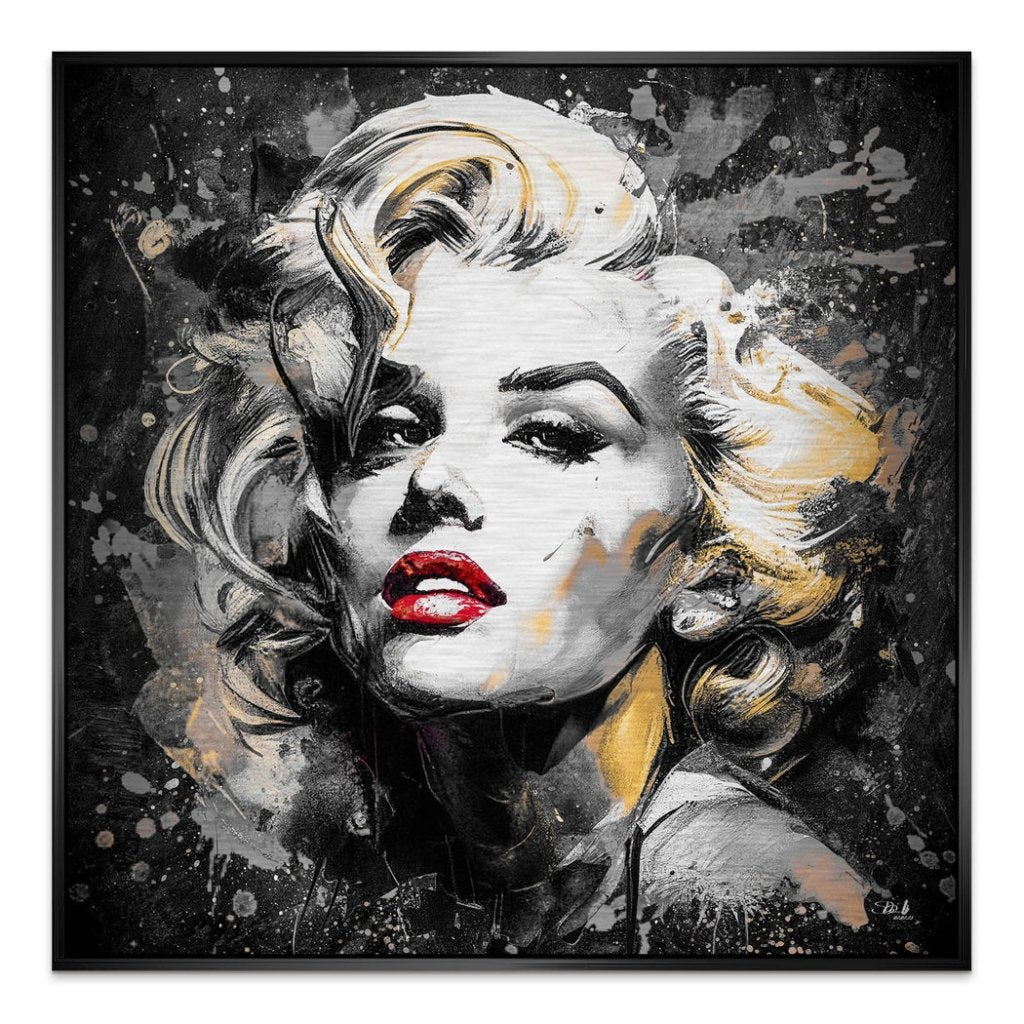 Marilyn Monroe Abstrakt Black Alu Gebürstet Bild INGALERIE