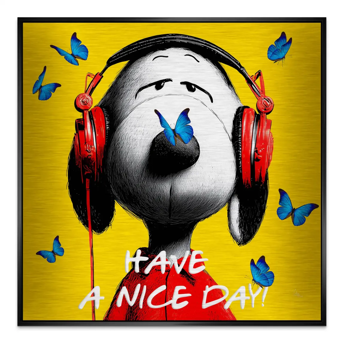 Snoopy Nice Day Aluminiumbild gebürstet
