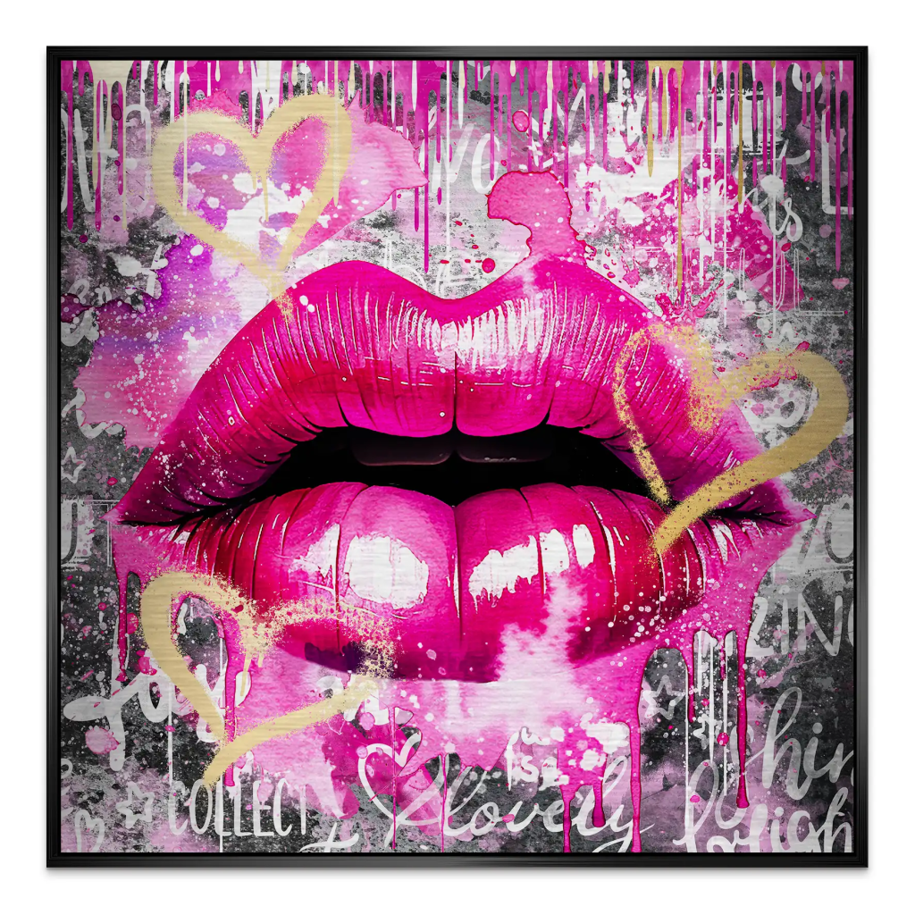 Sweet Lips Dark Style Alu Gebürstet Bild INGALERIE