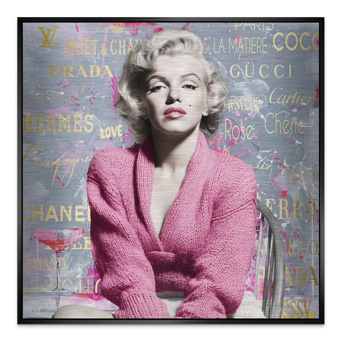 Marilyn Monroe Luxury Style Alu Gebürstet Bild