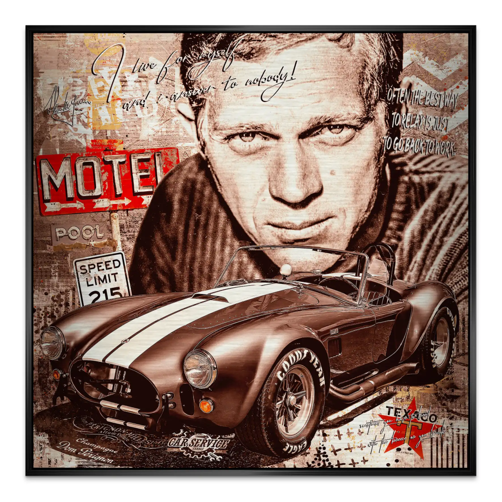 Steve AC Cobra Retro Pop Art Alu Gebürstet INGALERIE