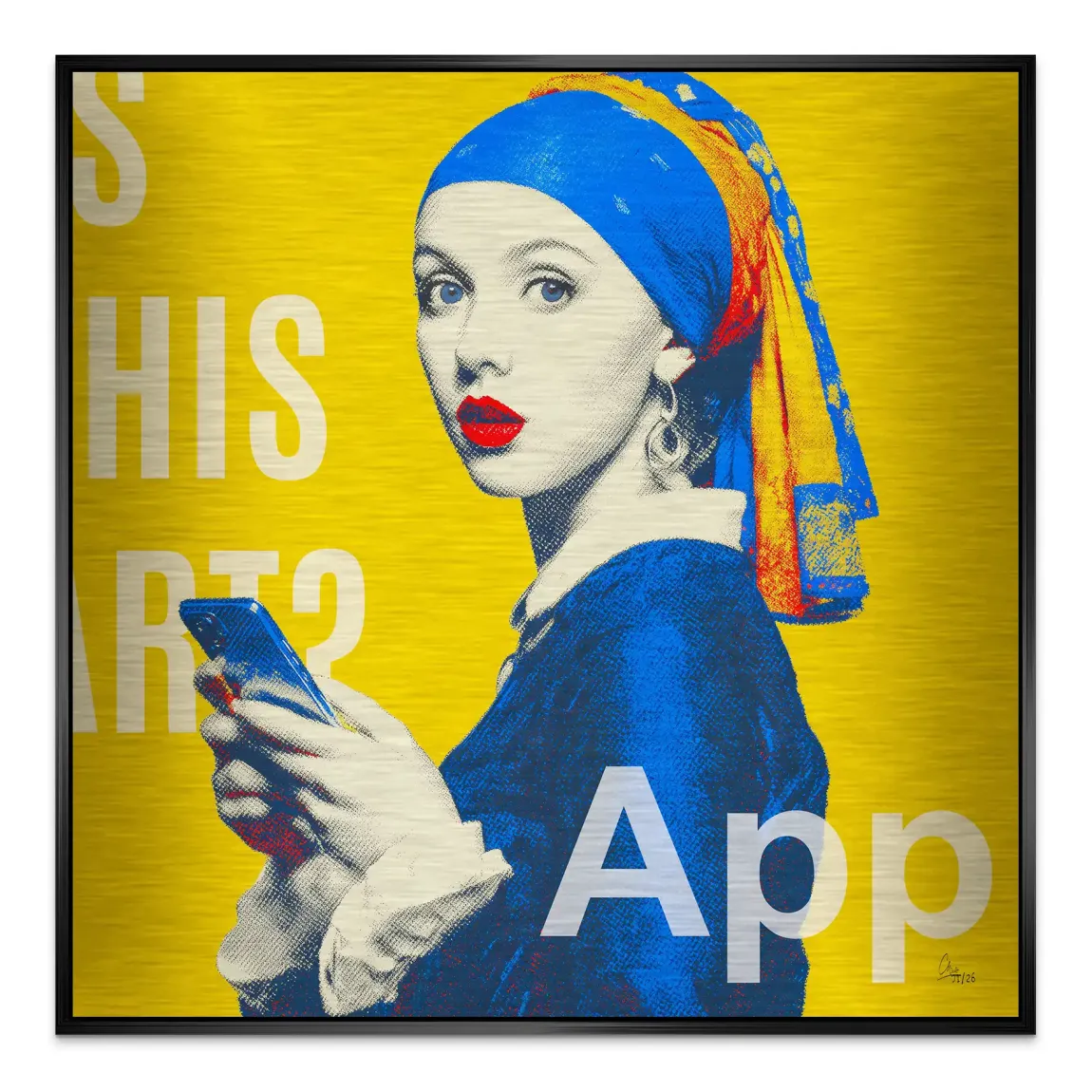 Das Mädchen mit dem Perlenohrring Alu Gebürstet Bild