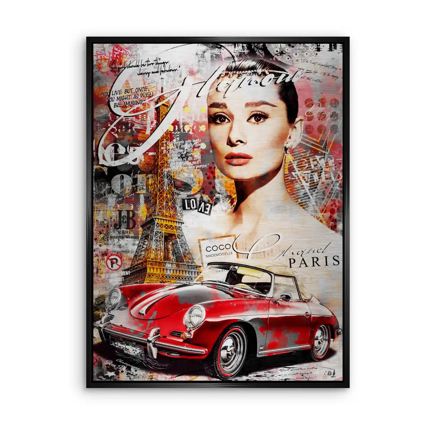 Audrey Porsche Pop Art Aludibond Gebürstet INGALERIE