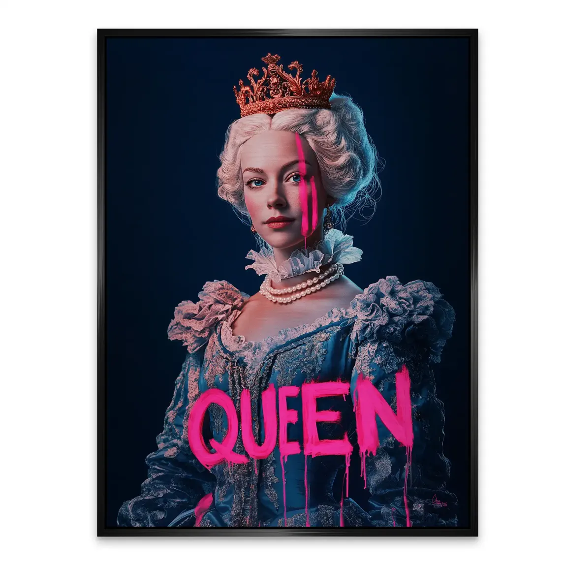 Queen Neon Art Alu Gebürstet Bild