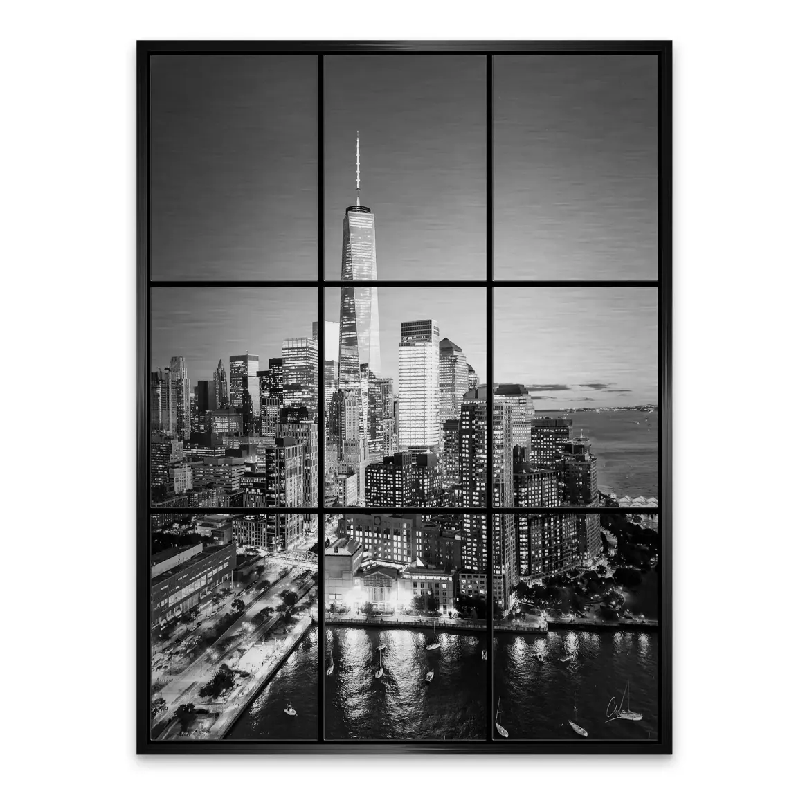 City Lights New York Alu Gebürstet Bild